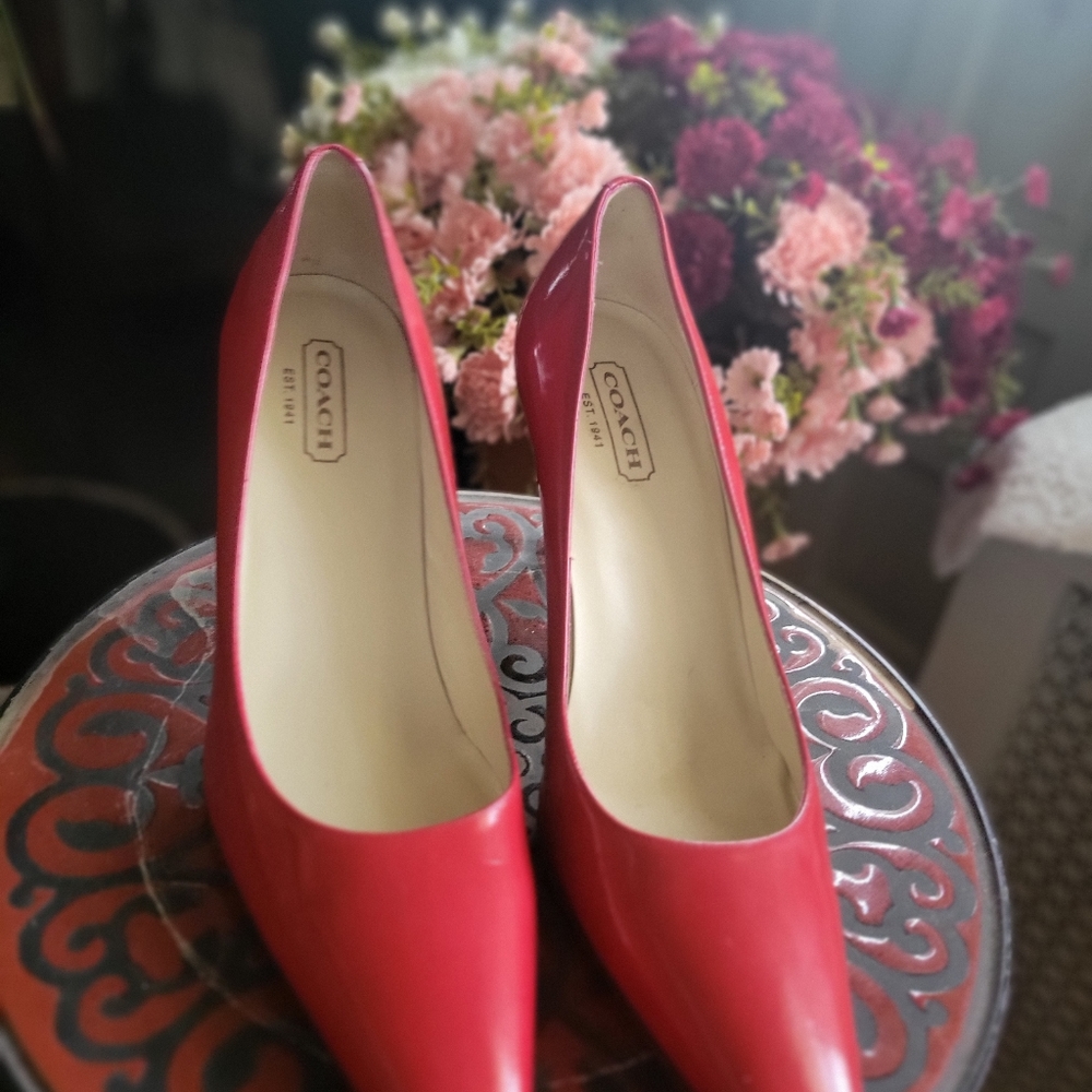 COACH Red Patent Leather Pumps